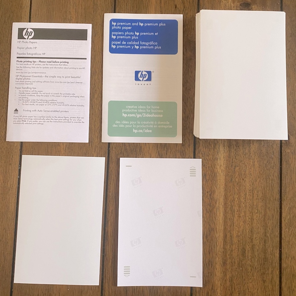 100 HP Premium Plus Photo Paper 4”x6”